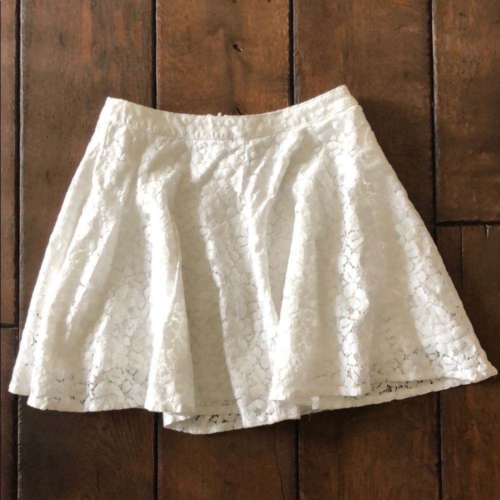 White Lace Topshop Skater Skirt
